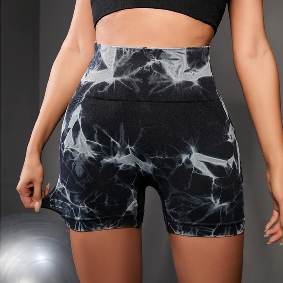 OVESPORT High Waisted Workout Shorts for Women - Brown/Grey/Black - Picture 3 of 5